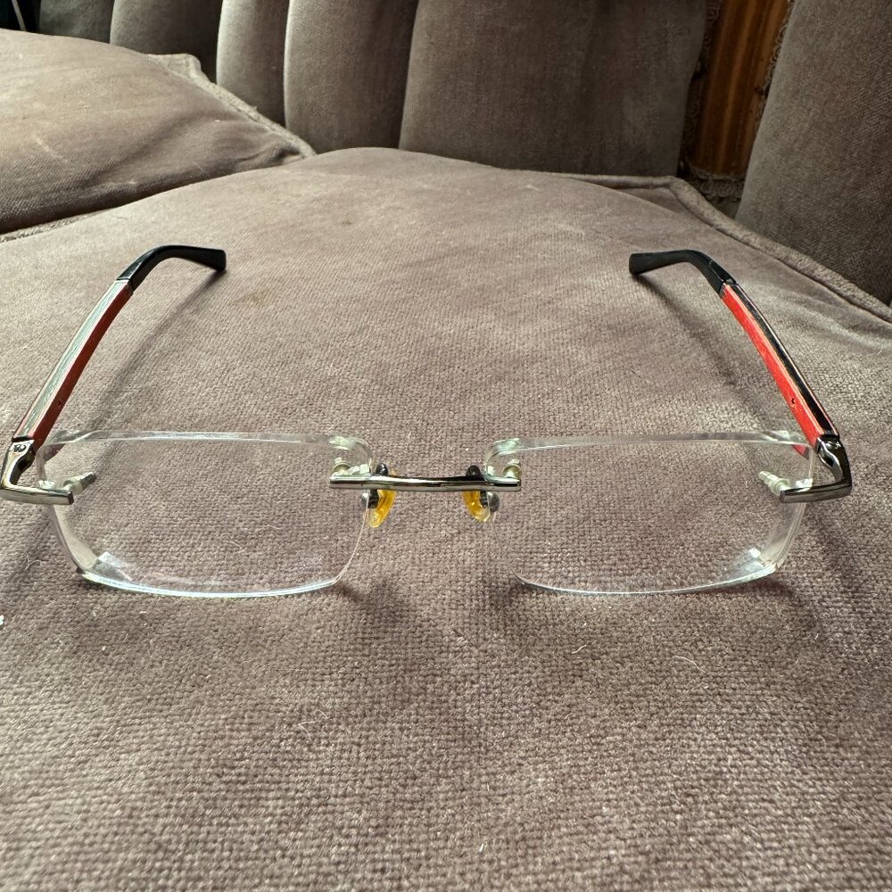 Gold & Wood Rimless Eyeglasses – ER66 – Made in Luxembourg
